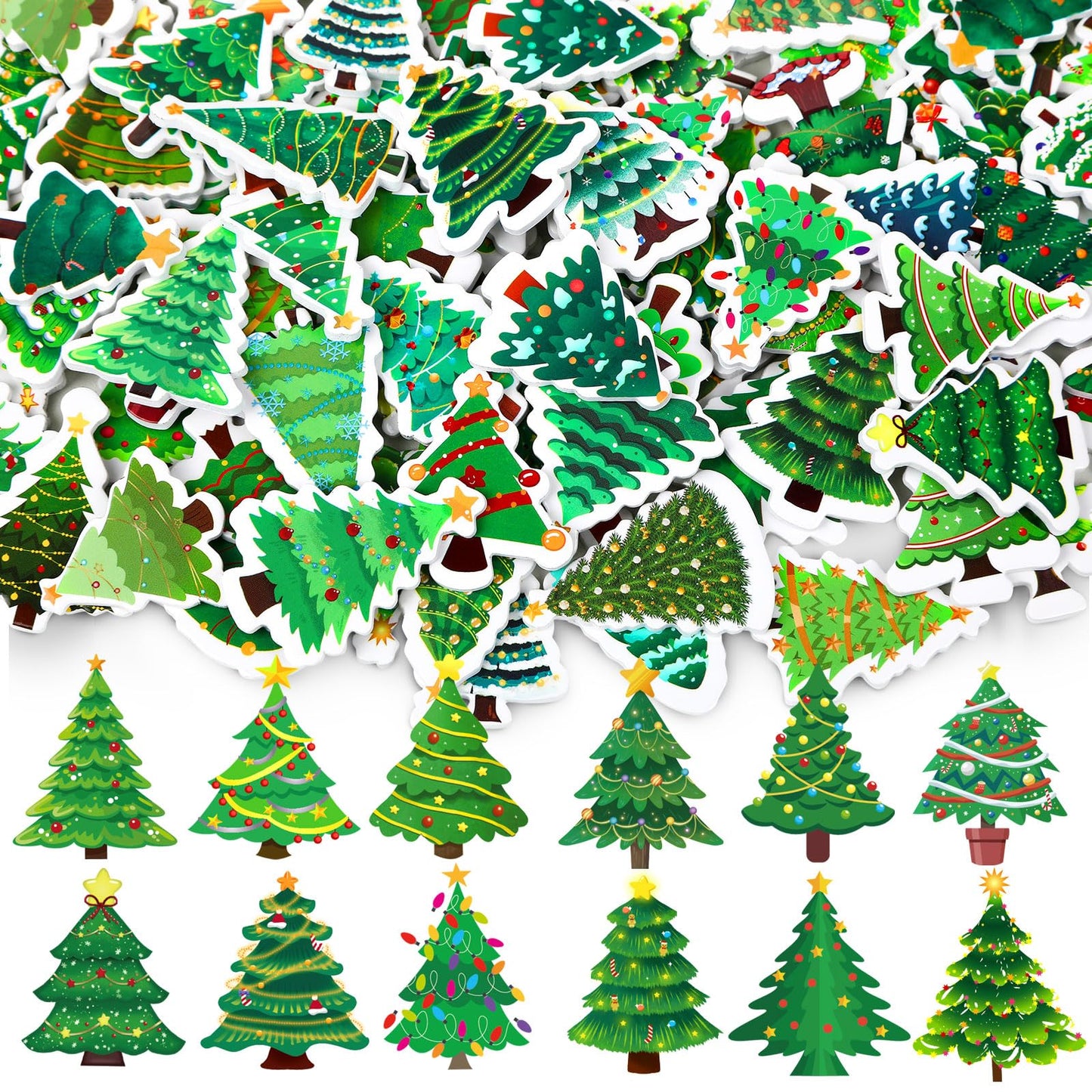 JULBEAR 300 Pcs Christmas Foam Stickers Self-Adhesive Bulk Party Favors
