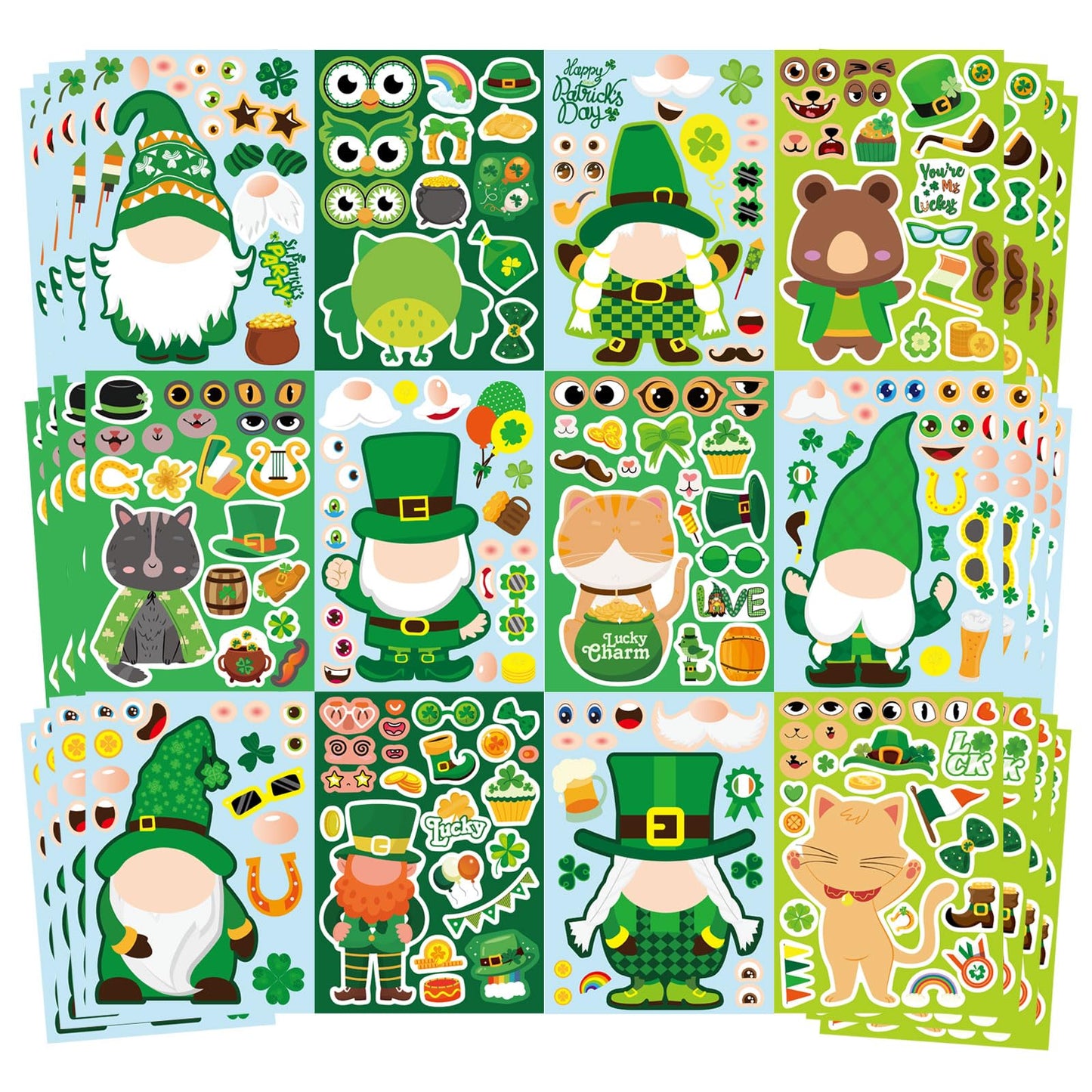 Christmas Stickers, Make a Face Stickers, Make Your Own Christmas Stickers