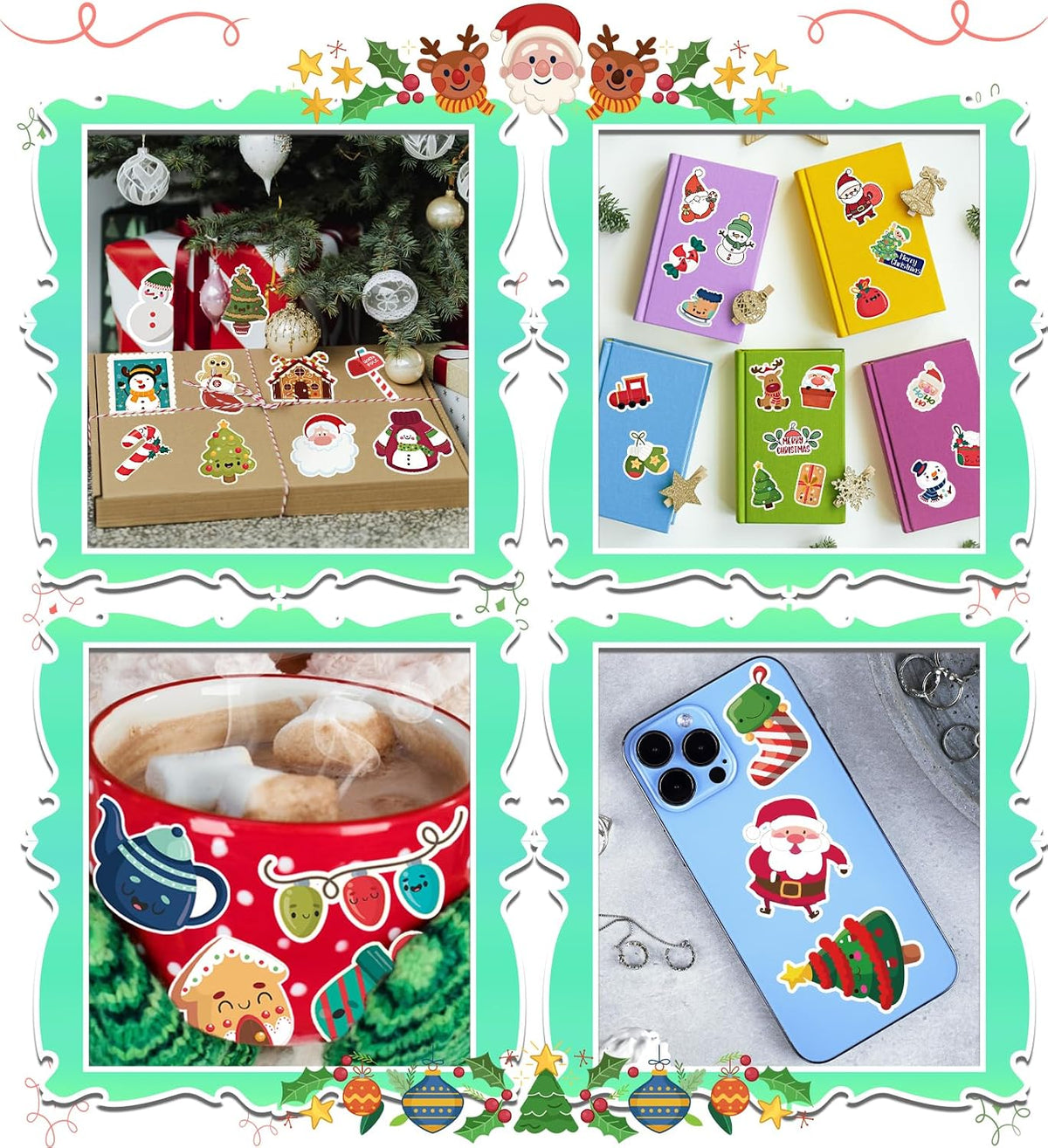 Stocking Stuffers for Kids, 100PCS Christmas Stickers, Xmas Games Crafts