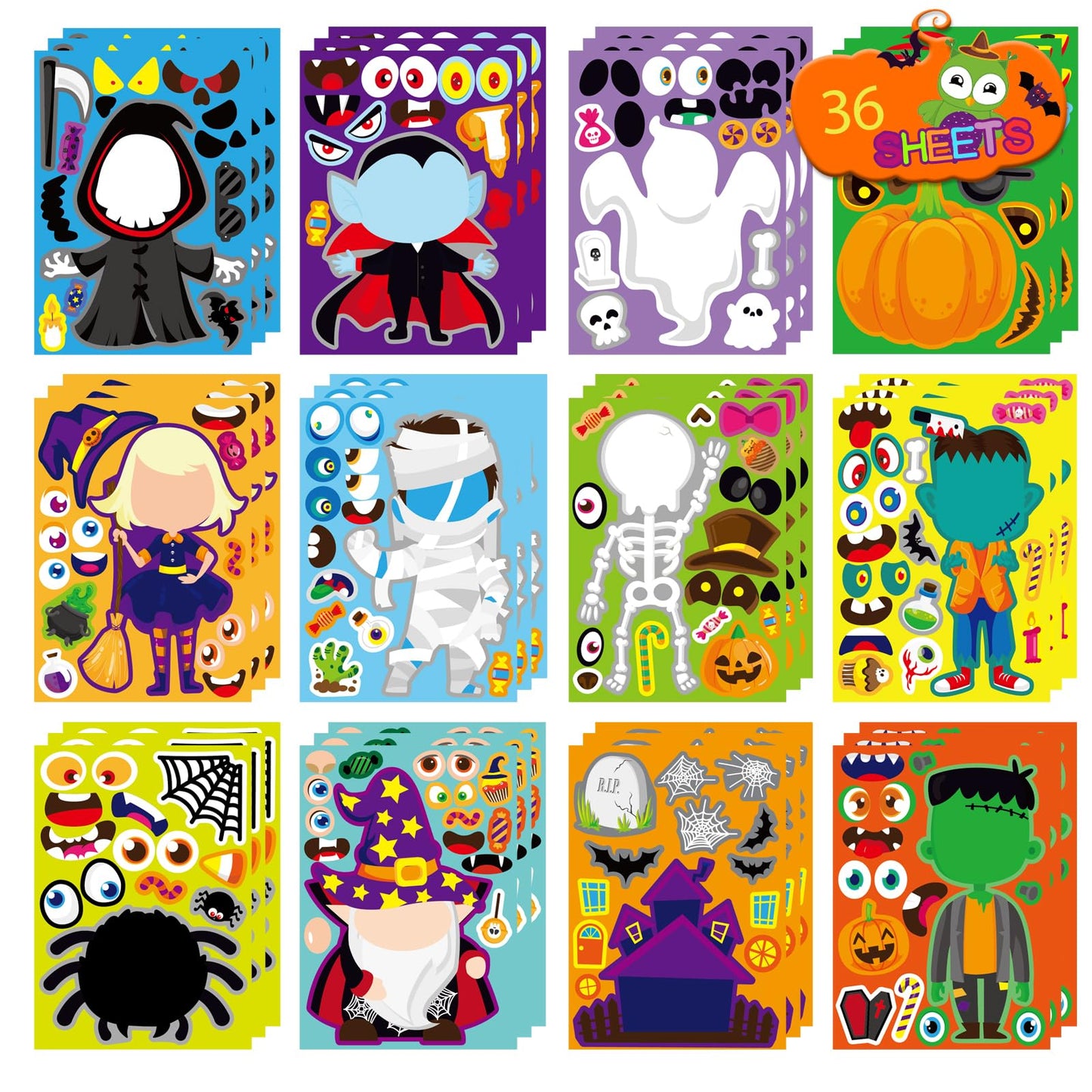 Halloween Face Stickers for Kids and Adults