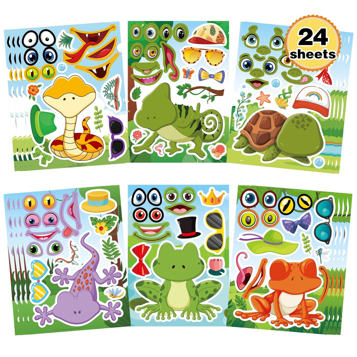 Fall Stickers for Kids Toddlers, Autum Animal Stickers Make-a-face Sticker