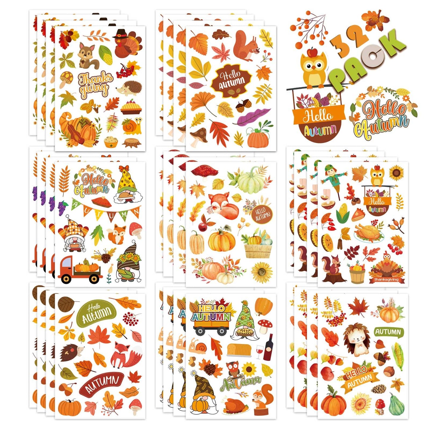 Fall Stickers Autumn Stickers 640PCS Thanksgiving Stickers for Kids Autumn