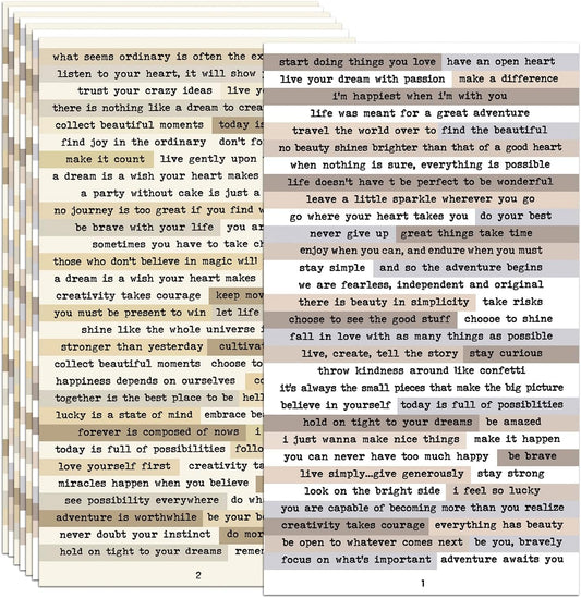 Vintage Scrapbook Stickers, 406pcs Quote & Word Stickers for Journaling, Junk Journal, Scrapbooking, Planners, Collage Album (Brown)