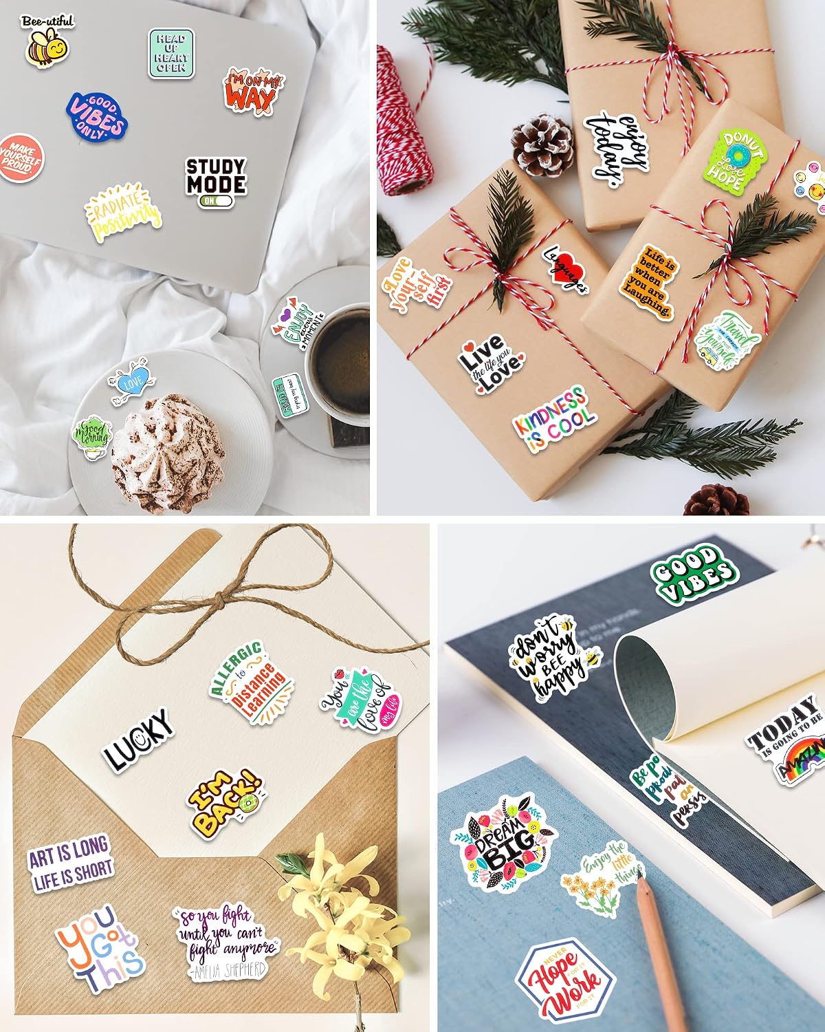 300 PCS Inspirational Stickers for Adults, Motivational Scrapbook Supplies