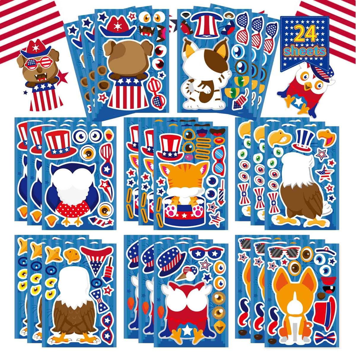 32 Sheets Christmas Stickers for Kids, Make Your Own Sticker, Kid Christmas