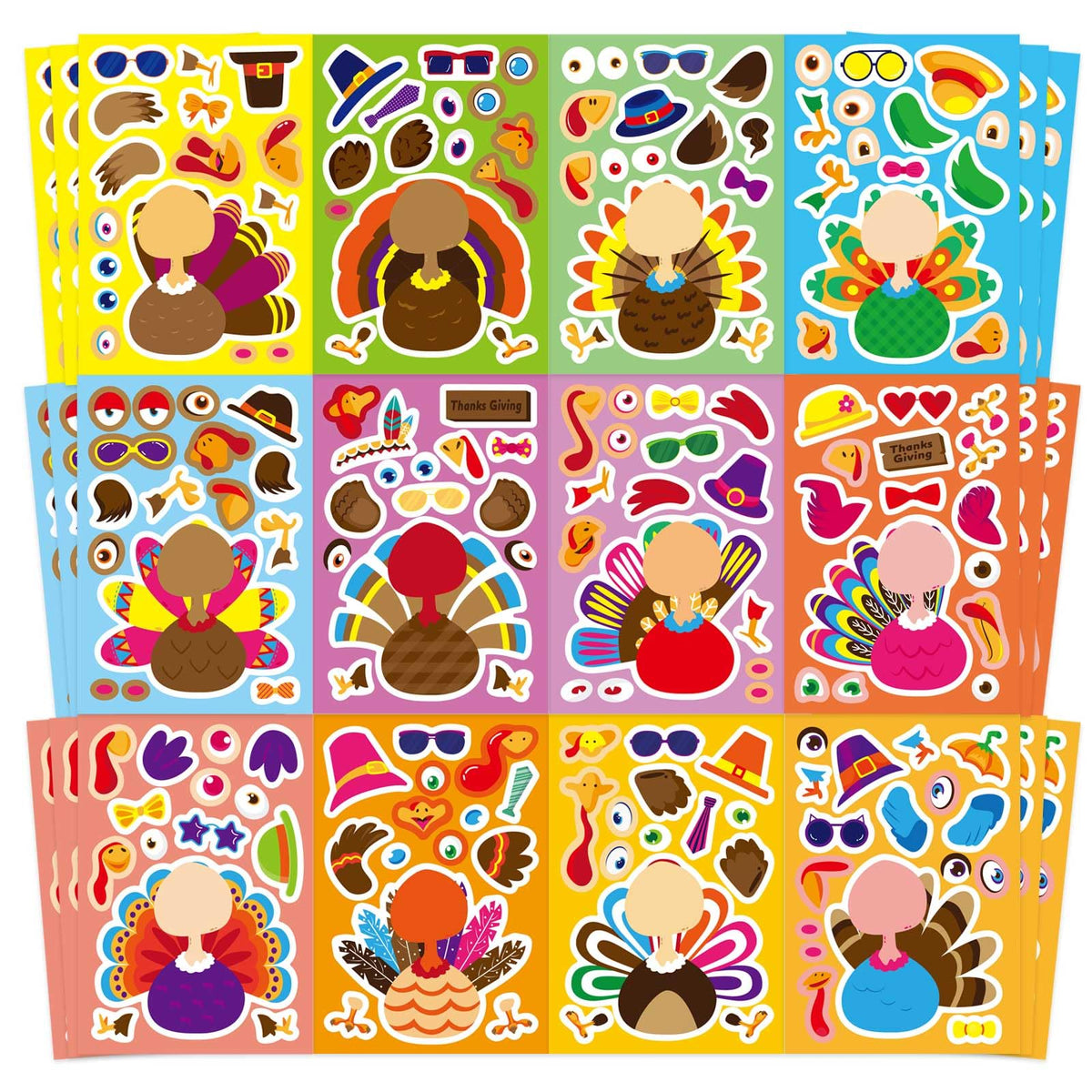 Christmas Stickers, Make a Face Stickers, Make Your Own Christmas Stickers