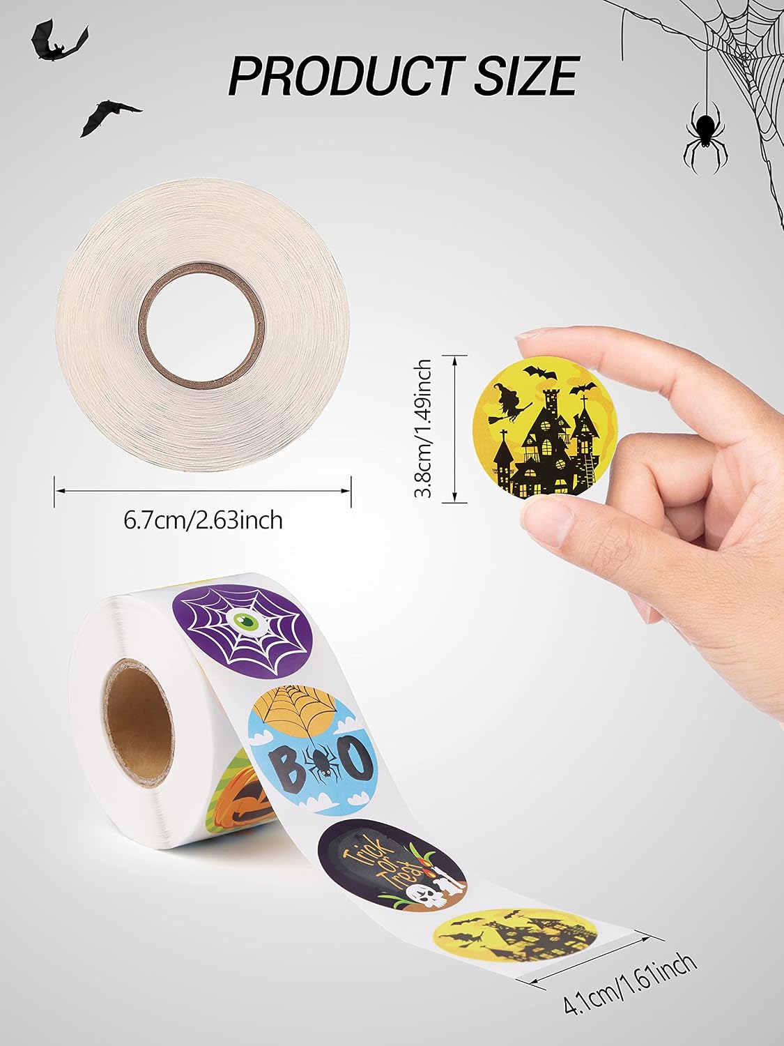 1000 Pcs Halloween Roll Stickers for Kids Teens