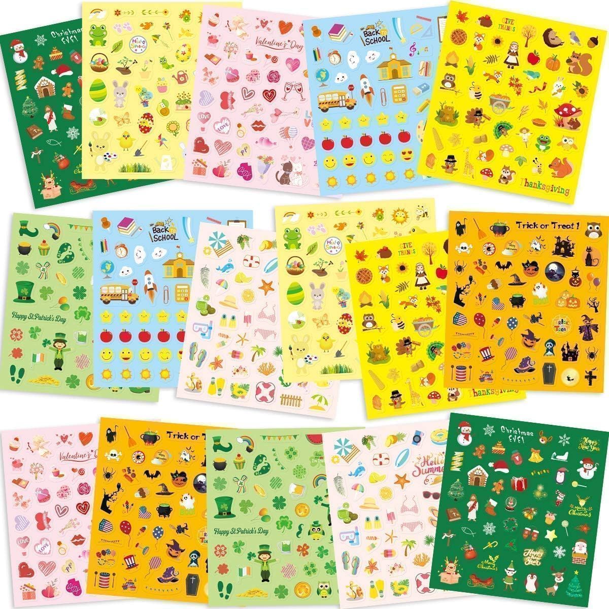 Fancy Land Holiday Stickers Assortment 800 Seasonal Stickers for Kids