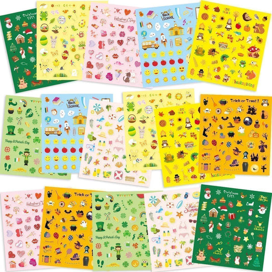 Fancy Land Holiday Stickers Assortment 800 Seasonal Stickers for Kids