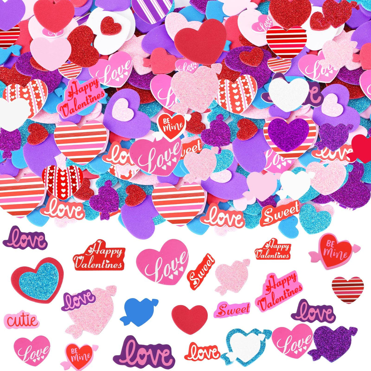 JULBEAR 300Pcs Fall Leaf Foam Stickers for Kids Autumn Thanksgiving Crafts