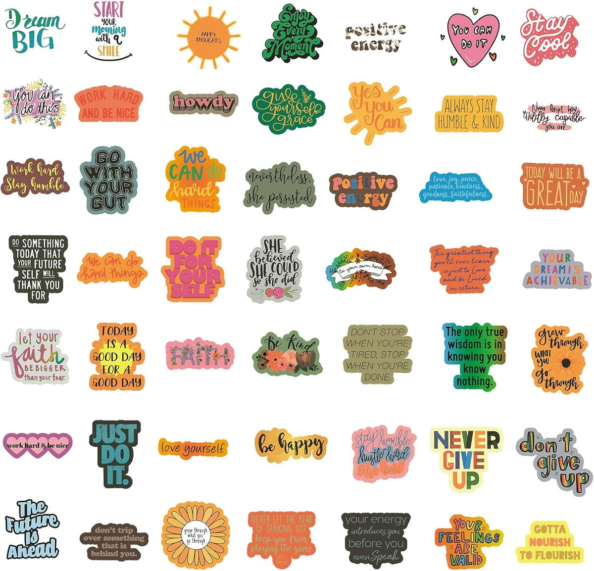 100pcs Inspirational Stickers, Motivational Quote Sticker for Water Bottle Adults Women Teen Boy Girl, Affirmation Stickers, Vinyl Positive Stickers Decals for Laptop Journal Computer Phone Case