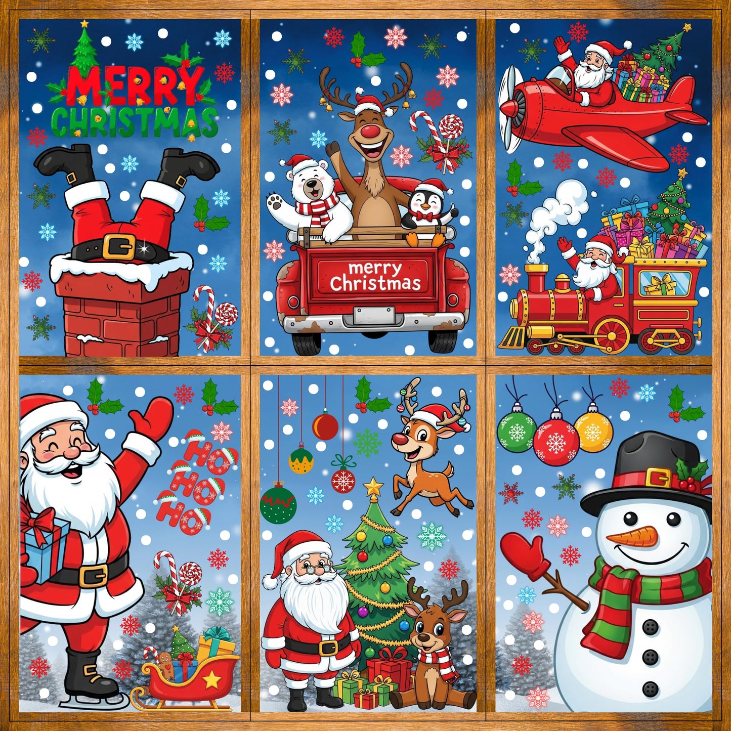 Snowflake Window Clings, Christmas Winter Window Decor