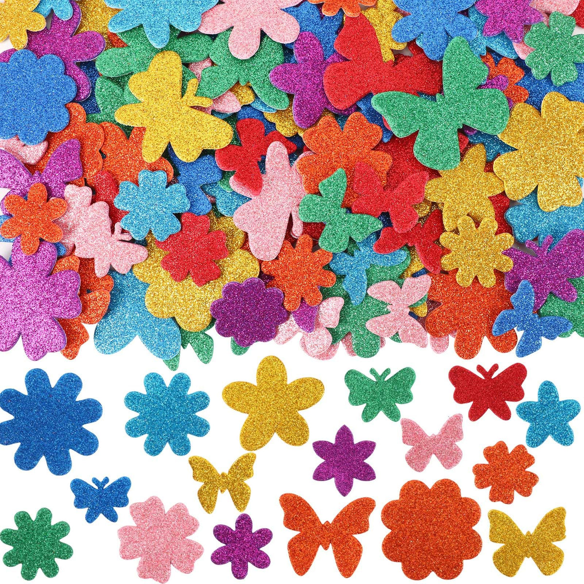 JULBEAR 300Pcs Fall Leaf Foam Stickers for Kids Autumn Thanksgiving Crafts
