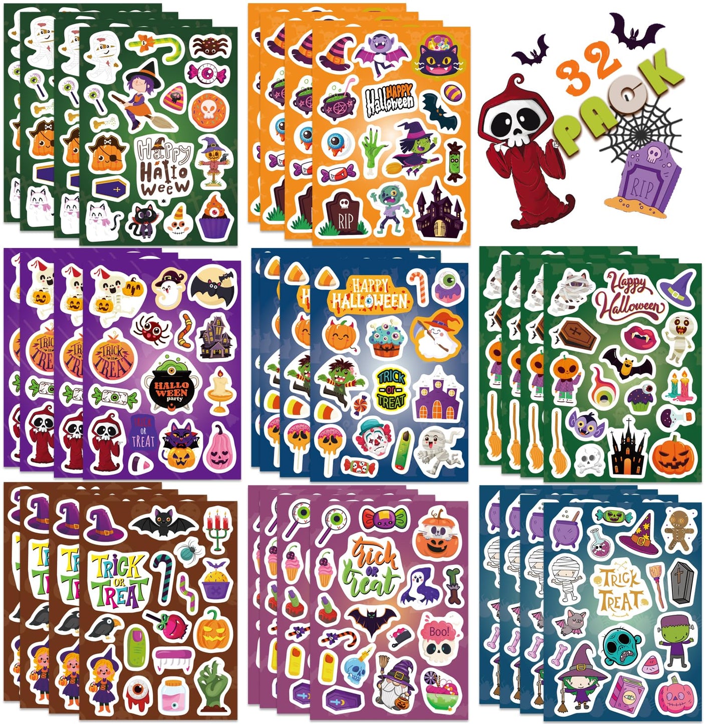 Halloween Face Stickers for Kids and Adults