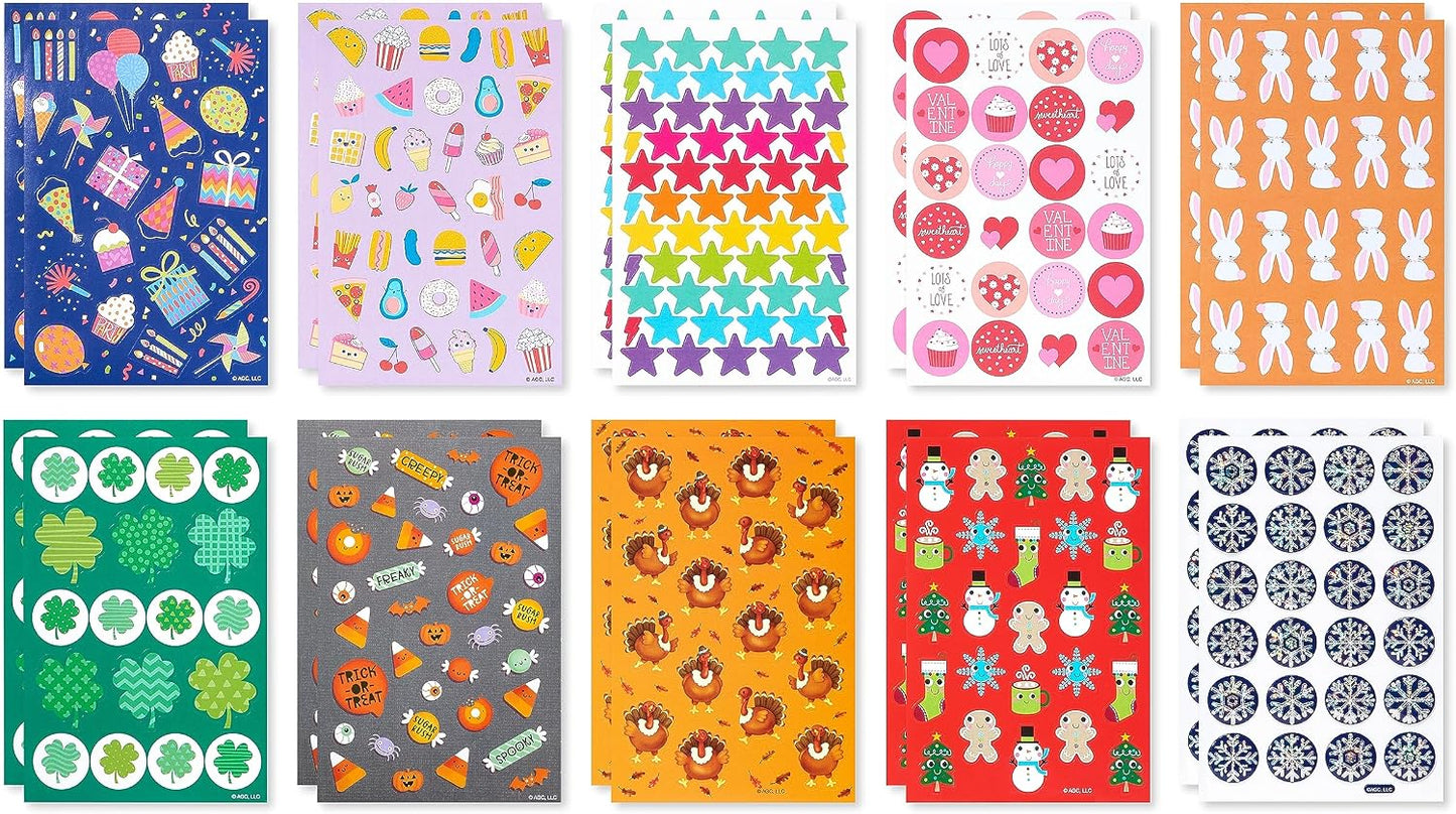 American Greetings 570-Count Assorted Holiday Stickers for Birthday, Valentines Day, St. Patrick's Day, Easter, Halloween, Thanksgiving, Christmas and more