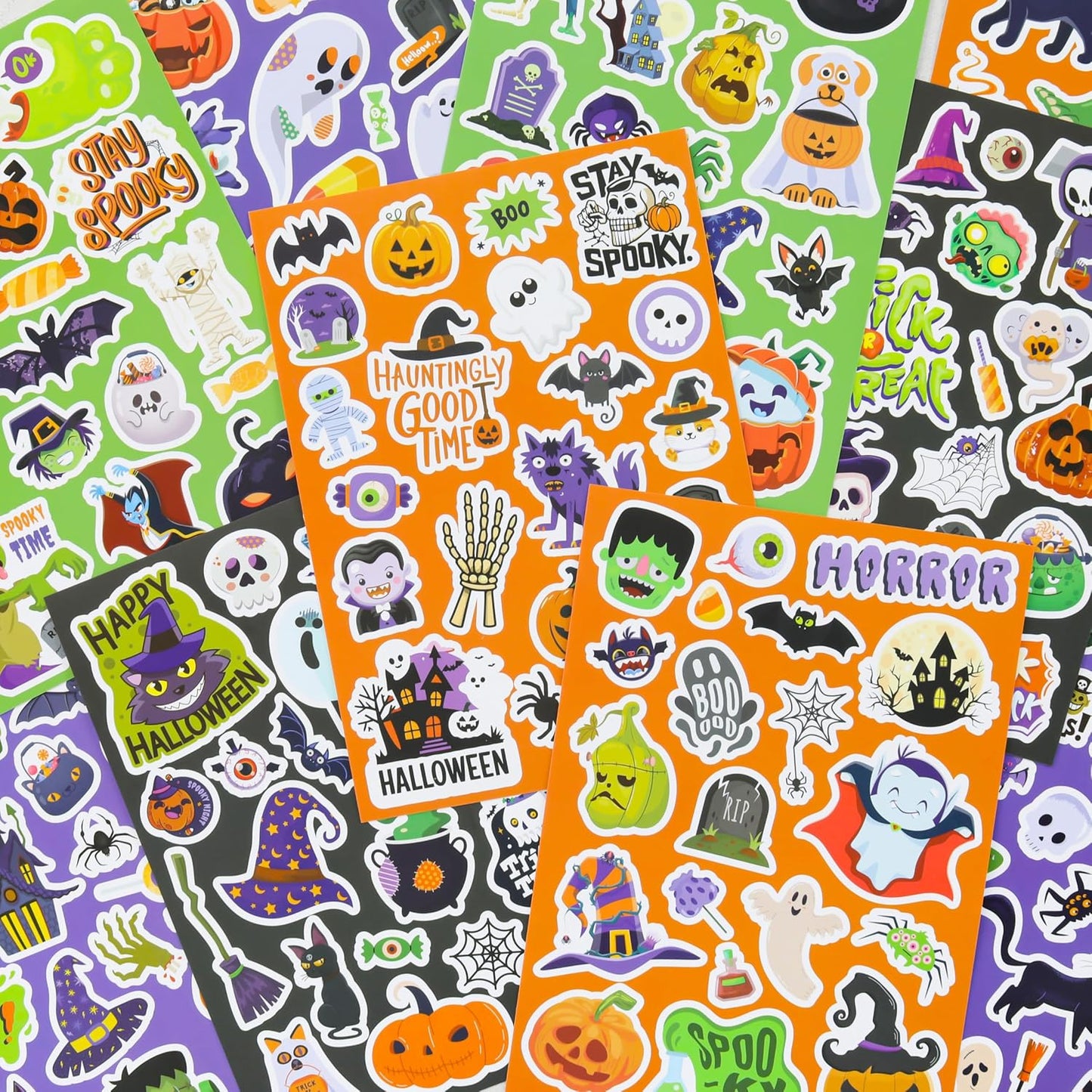 Fun Halloween Stickers for Kids - Large Set of 200 Spooky Stickers