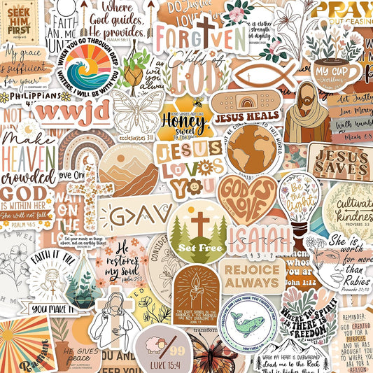 160pcs Boho Christian Stickers by Puraesla - Inspirational Bible Verse Stickers, Waterproof Vinyl Faith & Jesus Decals for Journaling Bibles Water Bottle Scrapbook Laptop Gifts for Kids