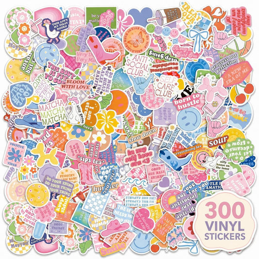 Motivational Sticker Set of 300 - Cute Inspirational Vinyl Stickers
