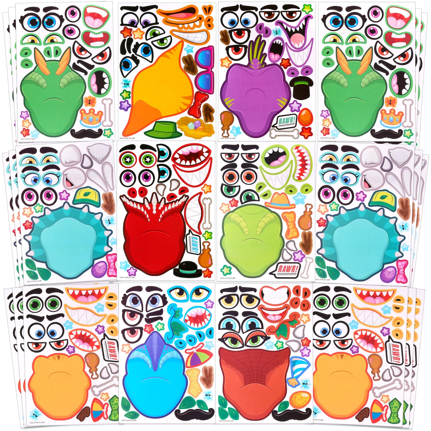 JOYIN 36 Pcs 9"x6" Summer Make a face Stickers for Kids, Make Your Own Hawaii Pool Beach Sticker Sheets, Luau Craft Party Decor, Summer Holiday Party Favors Kids Crafts, Goodie Bags Stuffers