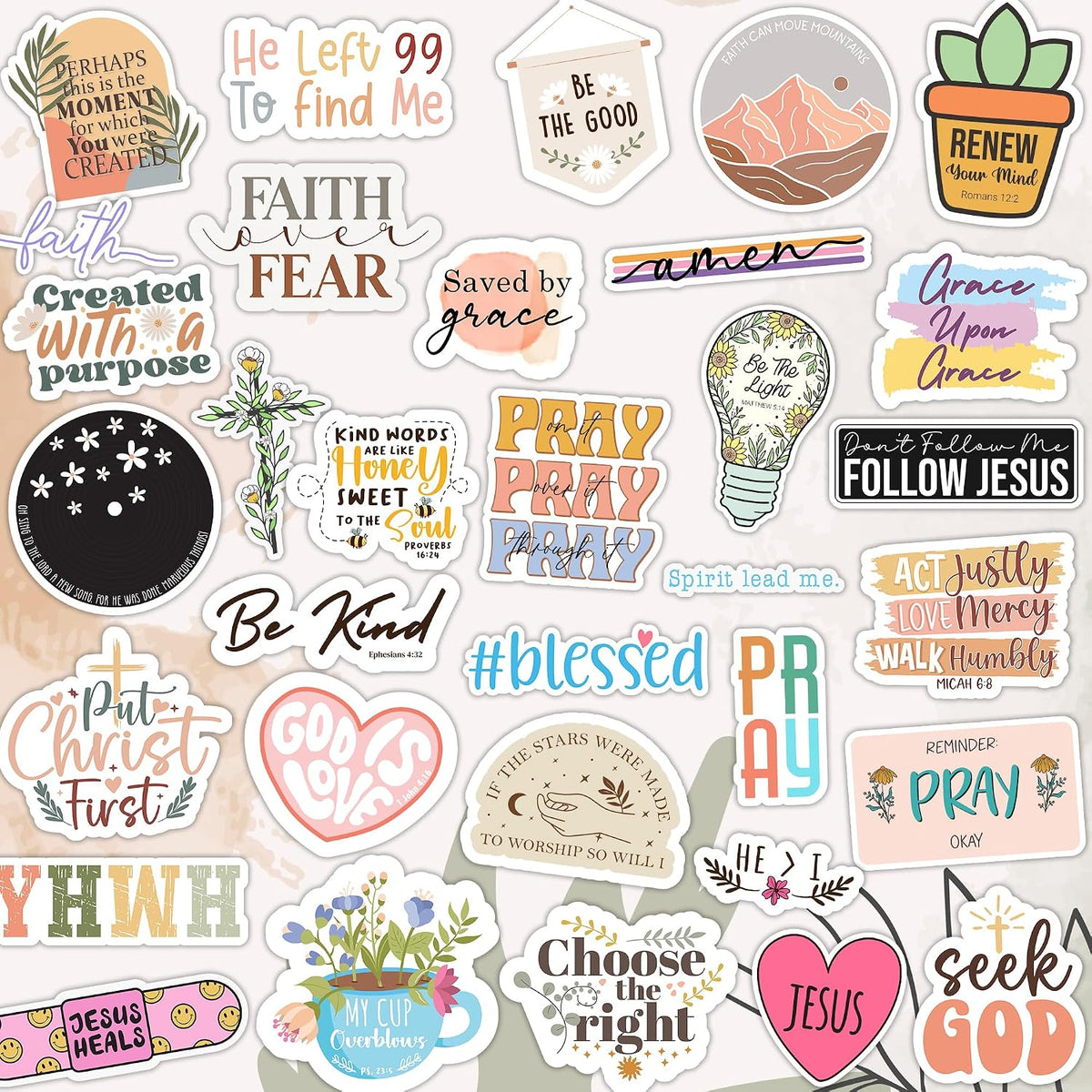 123 PCS Christian Bible Verse Stickers by Puraesla – Scripture Inspiring Journaling & Religious Study Decals for Water Bottles, Laptops, Notebooks – Vinyl Waterproof