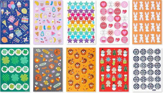 American Greetings 570-Count Assorted Holiday Stickers for Birthday, Valentines Day, St. Patrick's Day, Easter, Halloween, Thanksgiving, Christmas and more