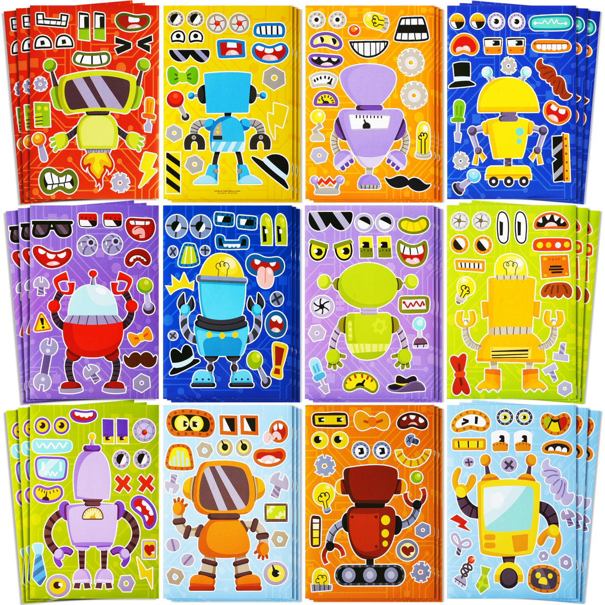 JOYIN 36 Pcs 9"x6" Summer Make a face Stickers for Kids, Make Your Own Hawaii Pool Beach Sticker Sheets, Luau Craft Party Decor, Summer Holiday Party Favors Kids Crafts, Goodie Bags Stuffers