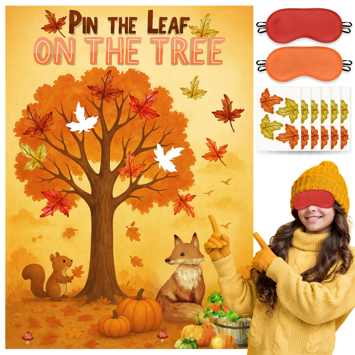 Halloween Pin the Tail On the Black Cat Party Game Poster for Kids