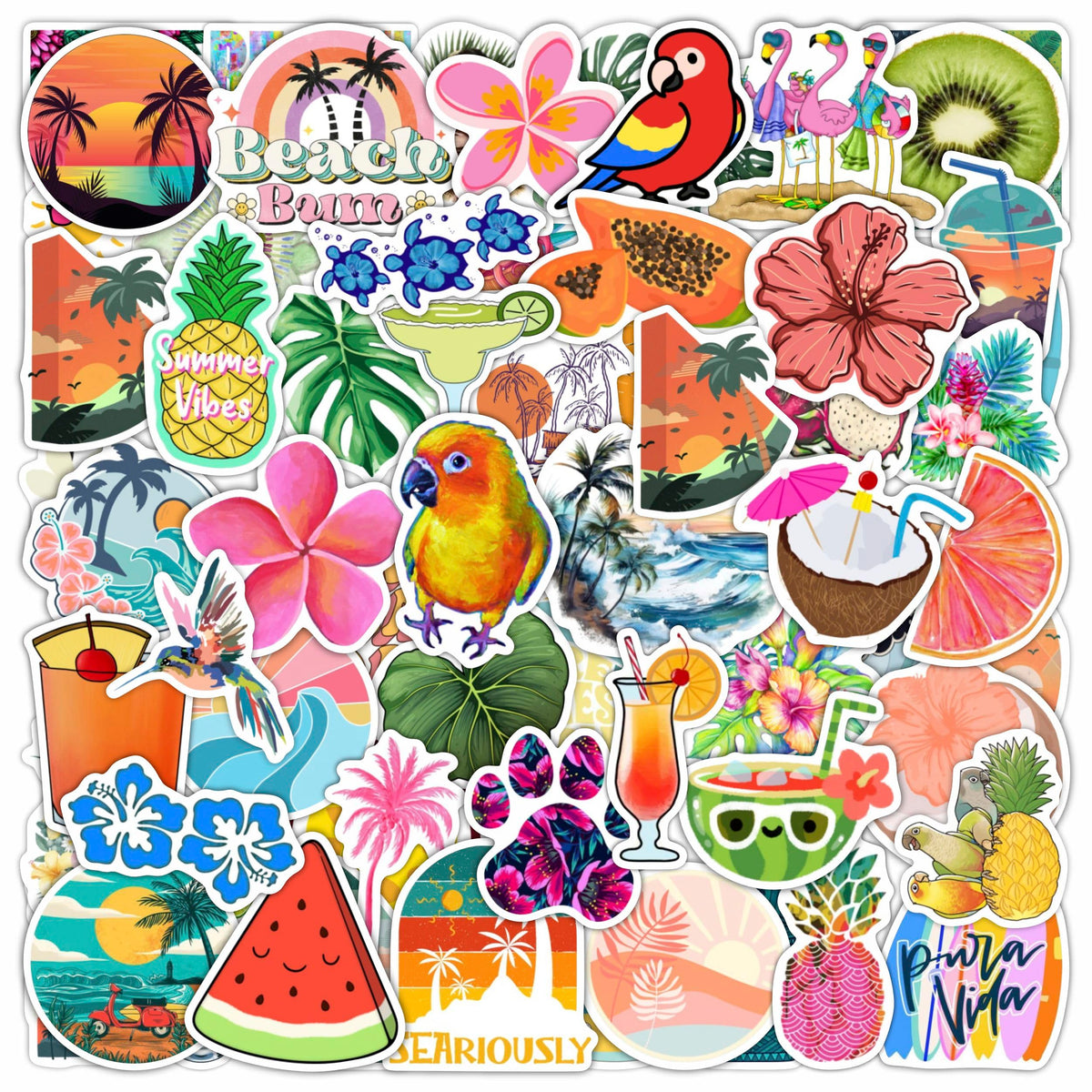 Nature Stickers - Flowers, Mushrooms, Leaves, Plants, Insects & Bugs Stickers, Nature Party Decoration & Favors, Gifts for Women & Men