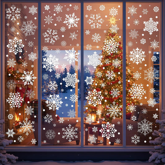Snowflake Window Clings, Christmas Winter Window Decor