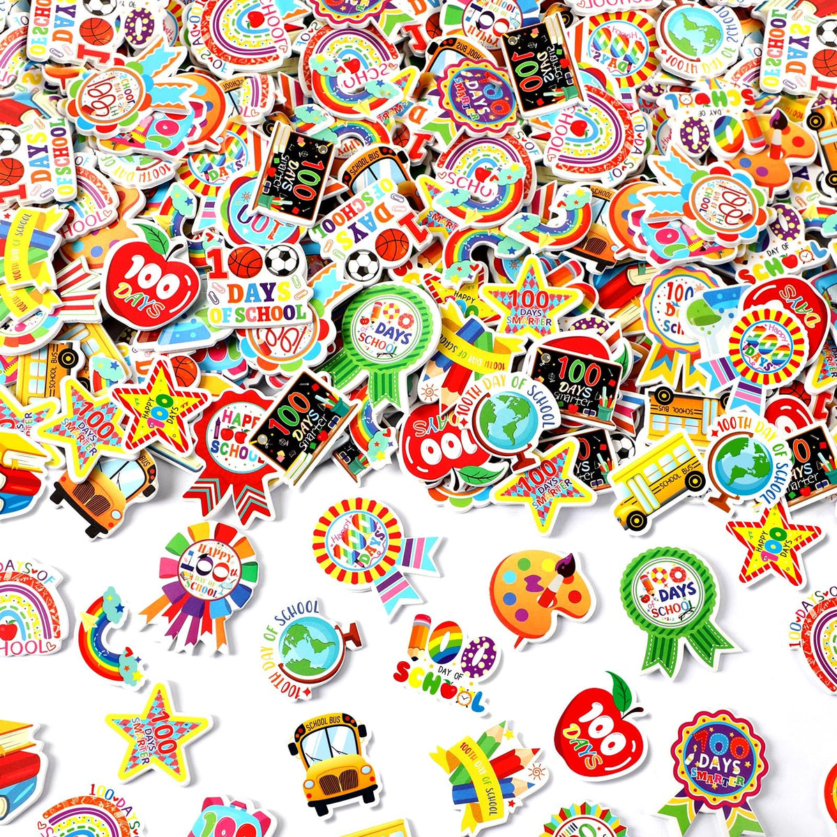 JULBEAR 300 Pcs Christmas Foam Stickers Self-Adhesive Bulk Party Favors