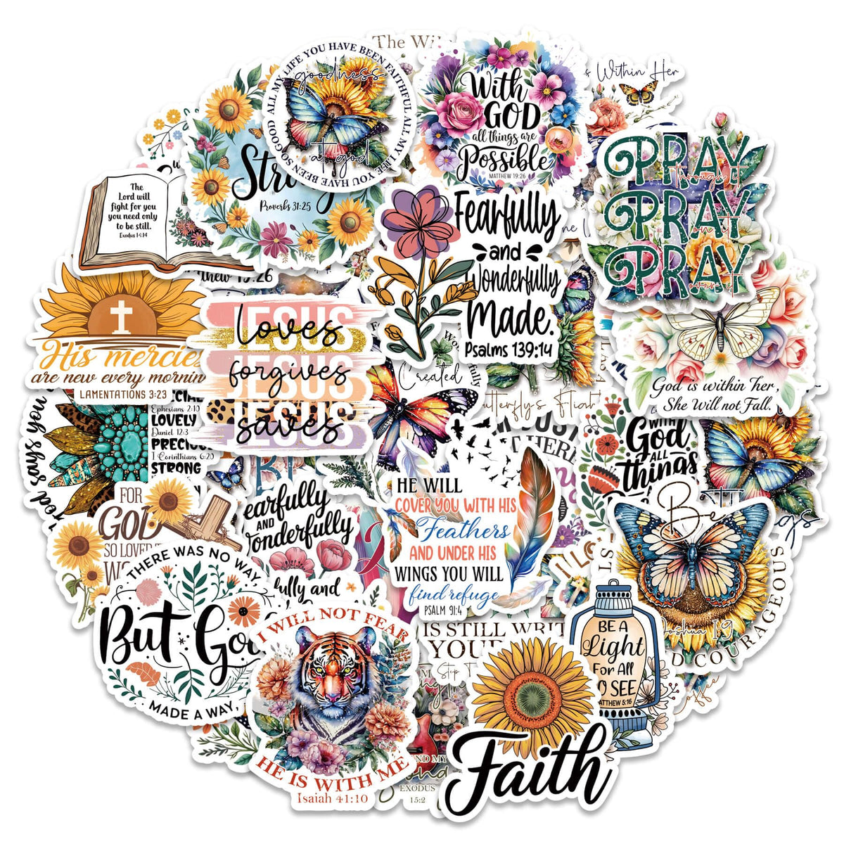 100 Pcs Christian Faith Stickers
