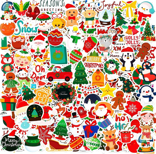 300pcs Christmas Stickers for Water Bottles Crafts Scrapbooking Party Favors, Cute Holiday Merry Christmas Stickers for Kids Teens Aduts