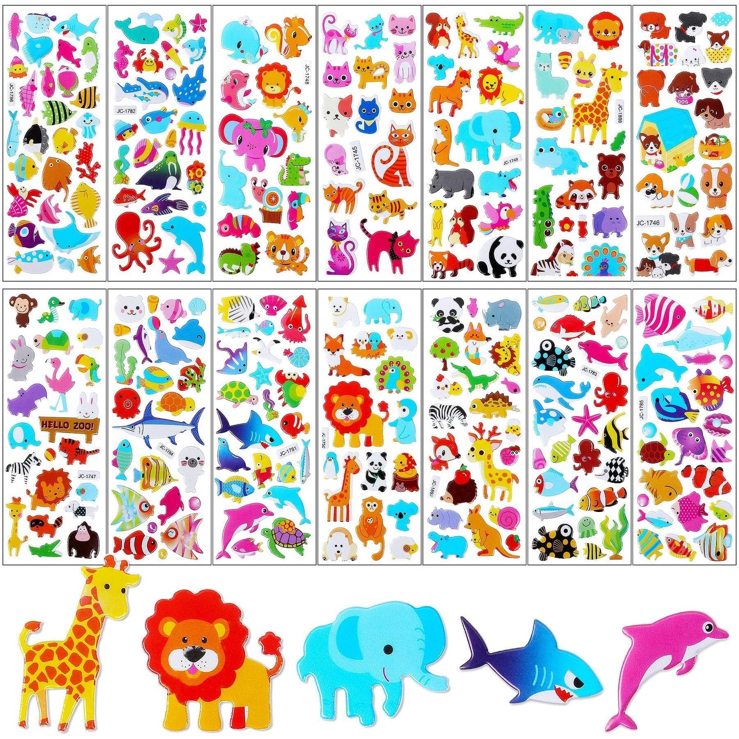 UPINS 12 Sheets Christmas Holiday Stickers 3D Puffy Foam Decals