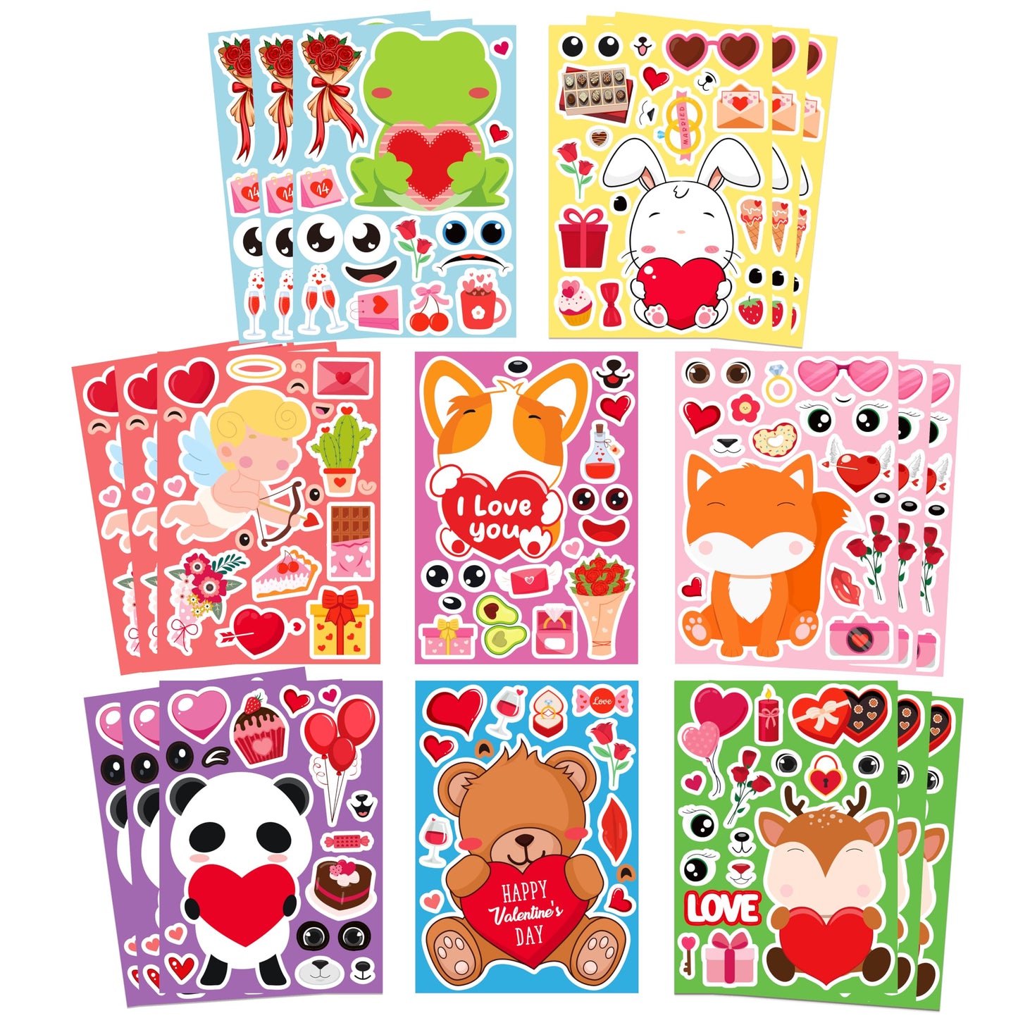 Halloween Stickers for Crafts, Make A Face Sticker, 24 Sheets