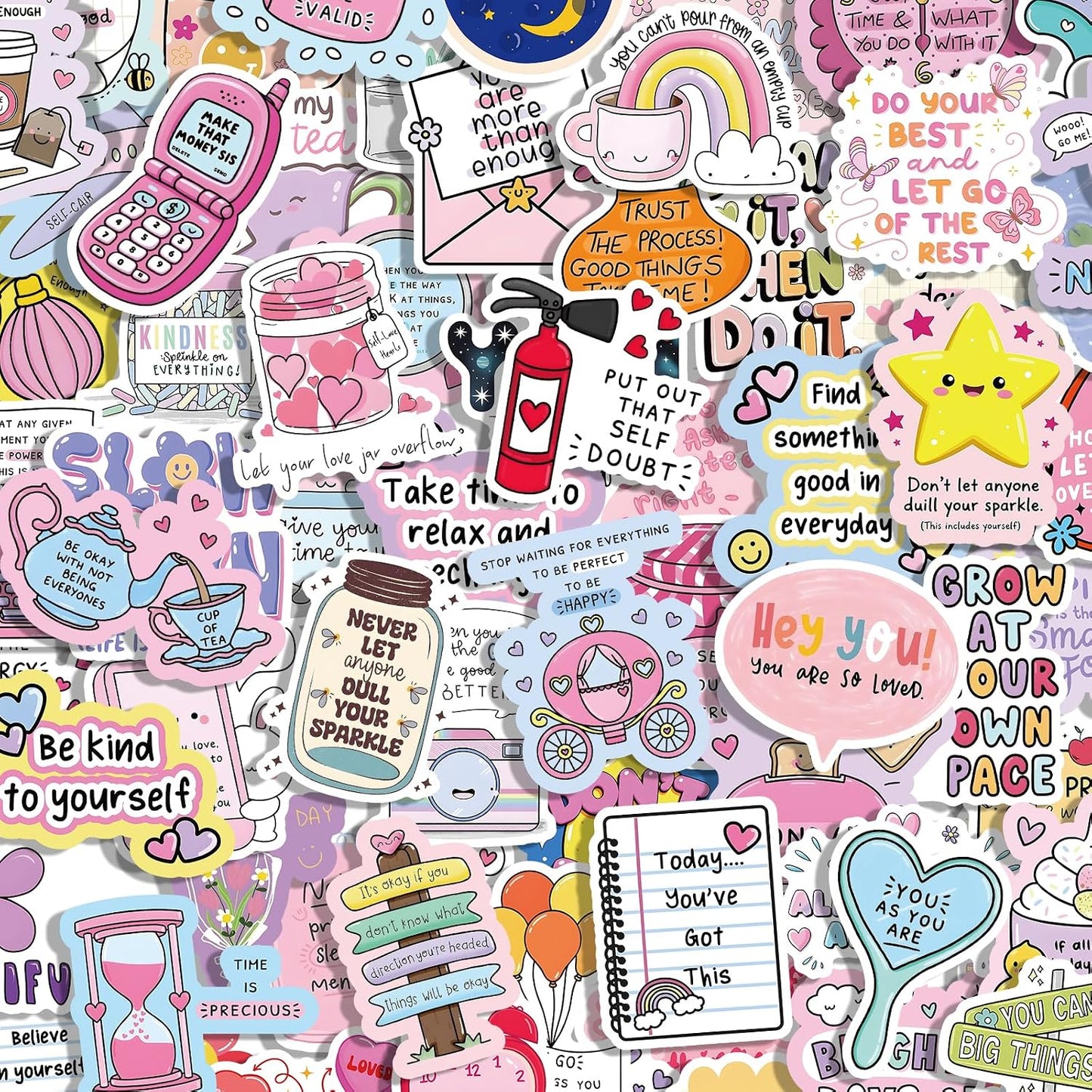 100 Pcs Holographic Positive Affirmation Stickers for Adult Women, Waterproof Vinyl Motivational Inspirational Quote Stickers for Water Bottle Journal Vision Board Computer Laptop Phone