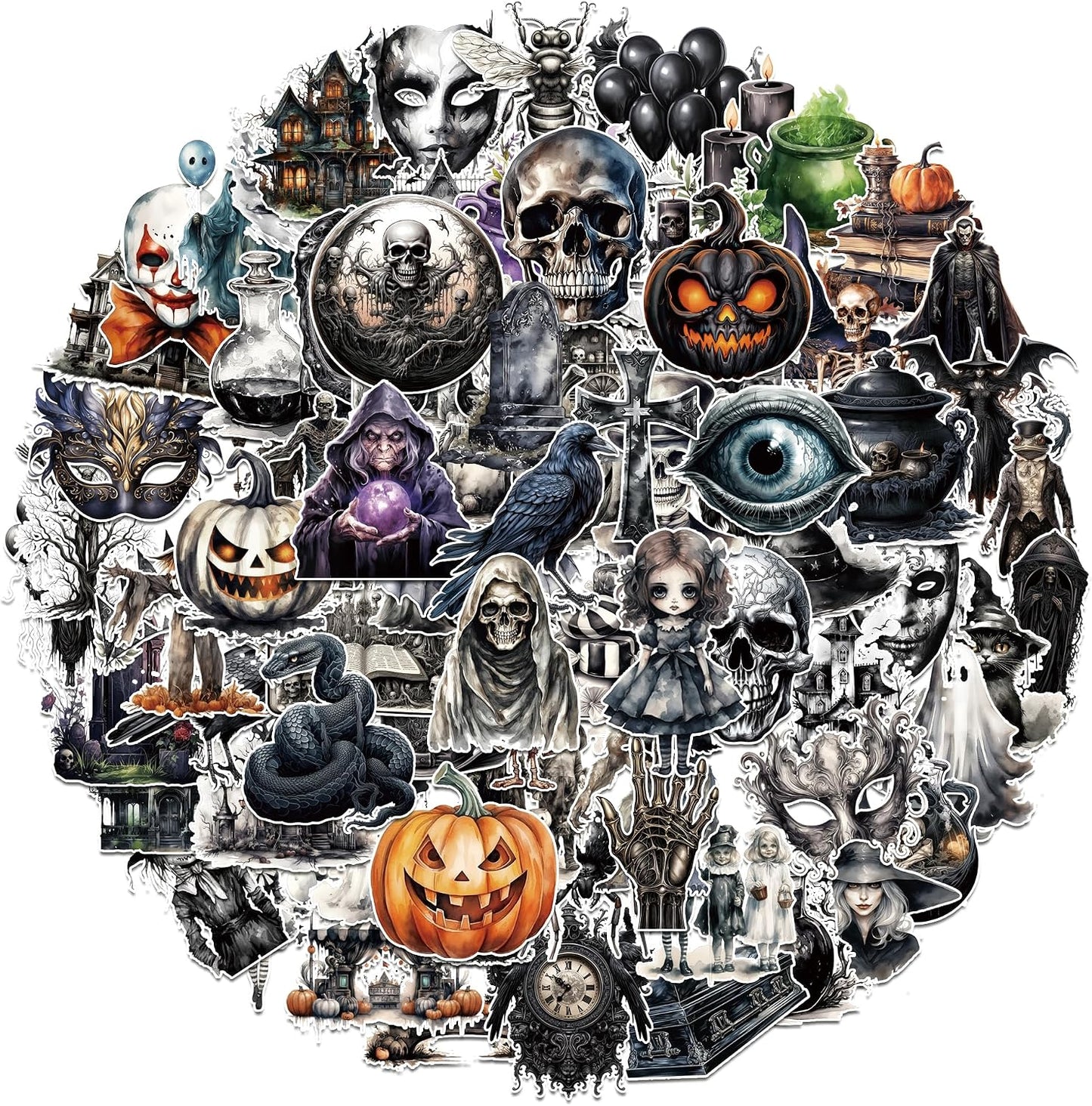 110PCS Non-Repeating Animal Pumpkin Theme Stickers