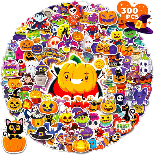 300PCS Halloween Stickers for Kids, Vinyl Holiday Decals