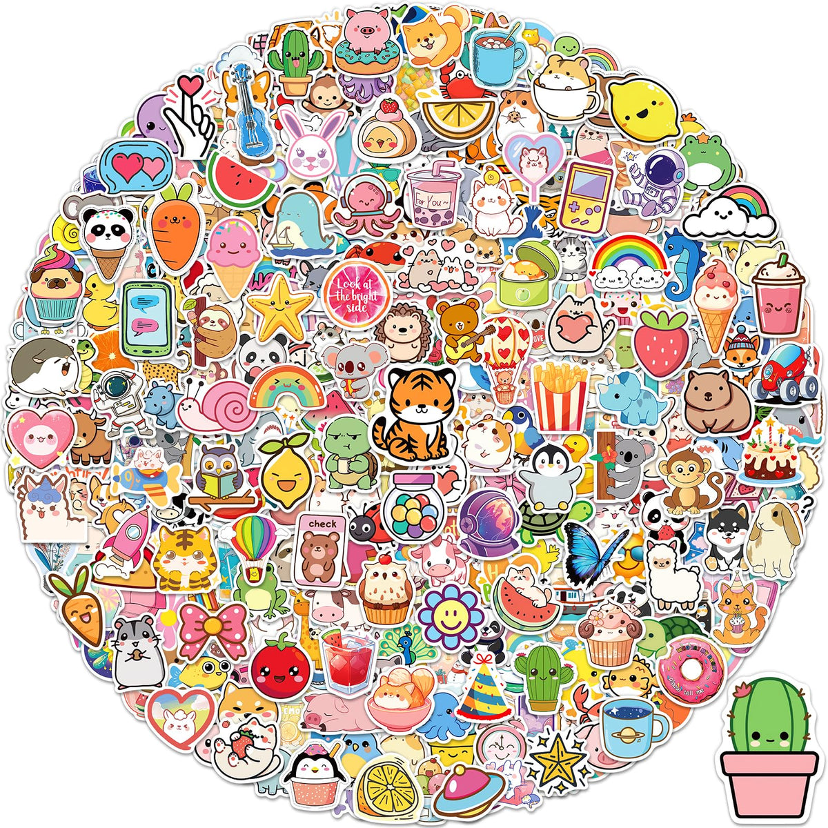 300 Pcs/Pack Water Bottle Stickers for Kids, Cute Vinyl Waterproof Stickers
