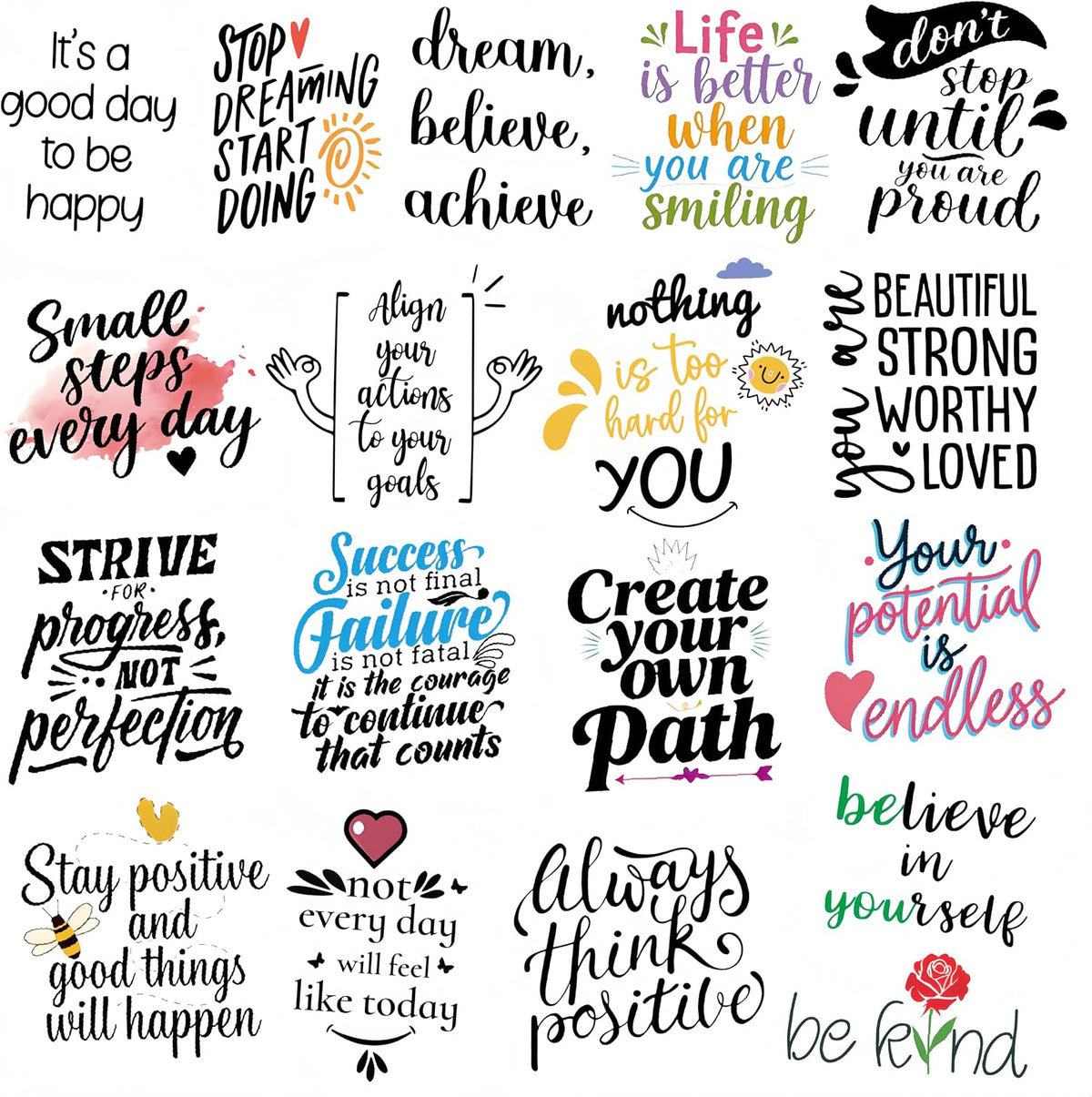 300PCS Motivational Inspirational Quote Stickers for Adults Teens Students