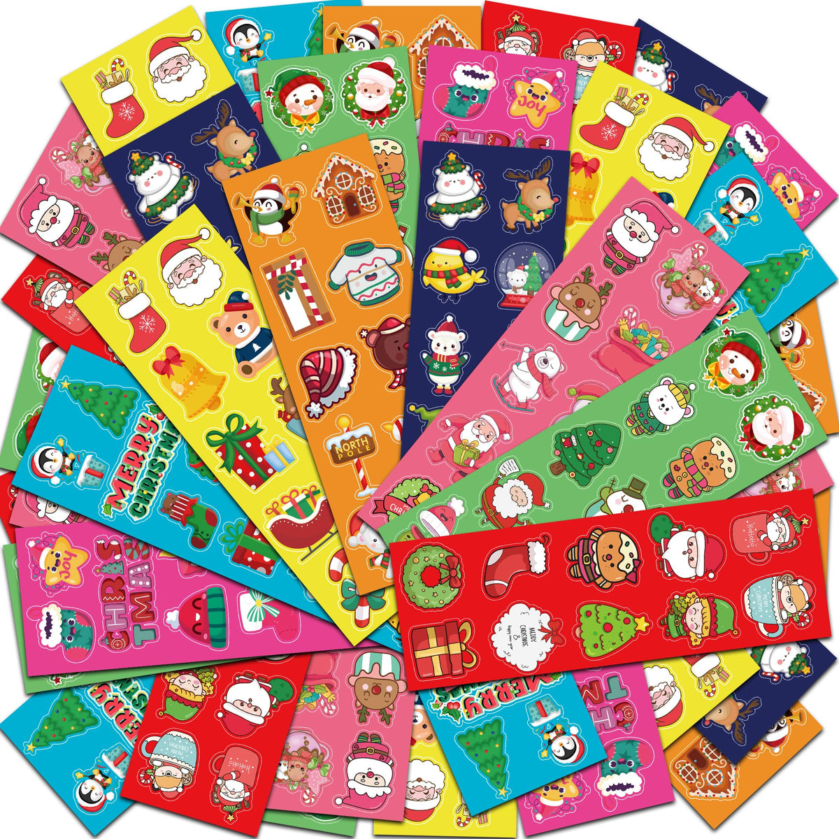Christmas Stickers, Stocking Stuffers for Kids, 40 Sheets with 400 Stickers