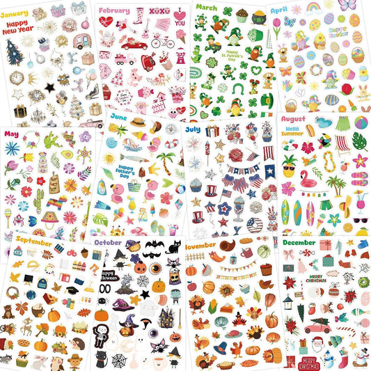 Fancy Land Holiday Stickers Assortment 800 Seasonal Stickers for Kids
