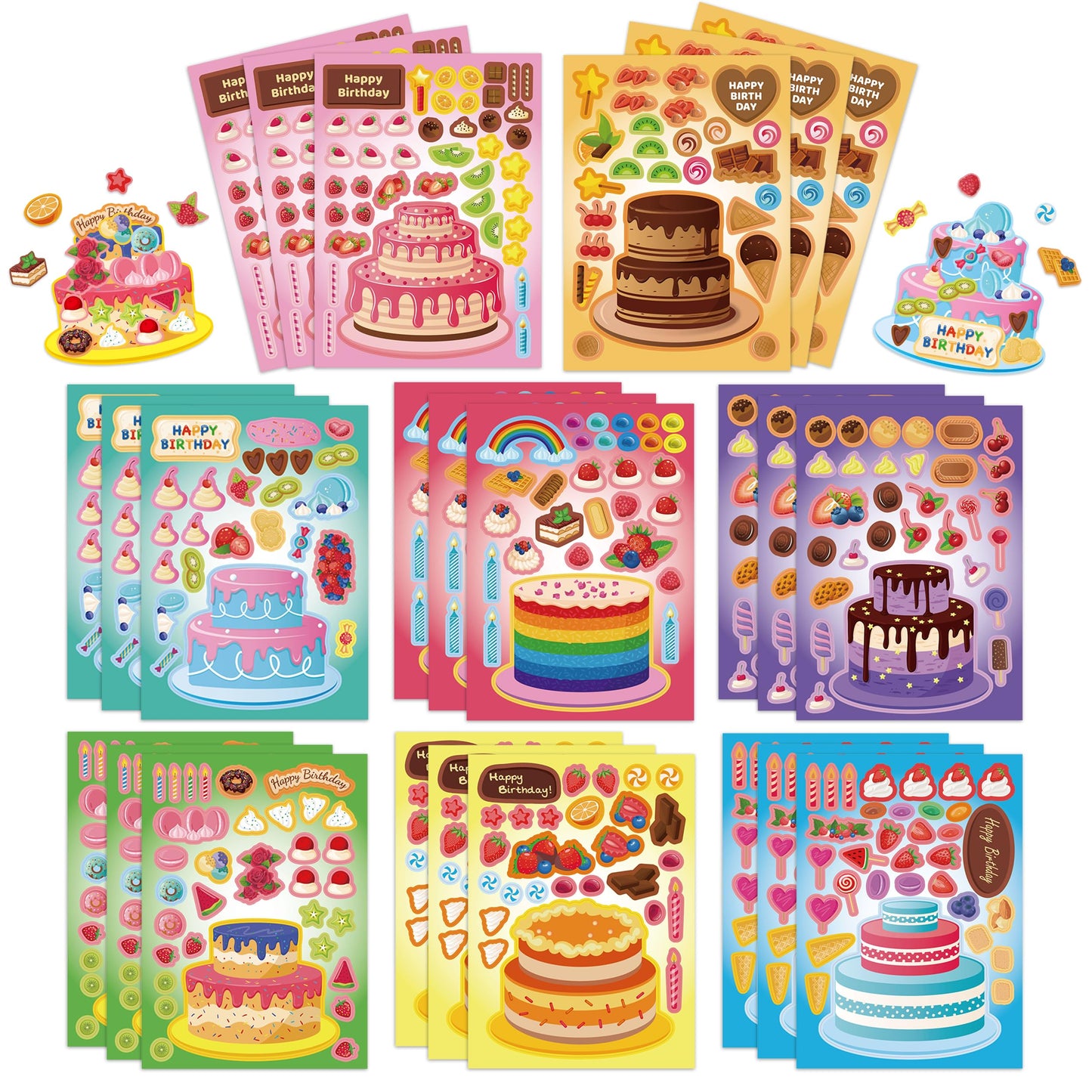 24 Sheets Ocean Animal Make a Face Stickers for Kids Party Favors