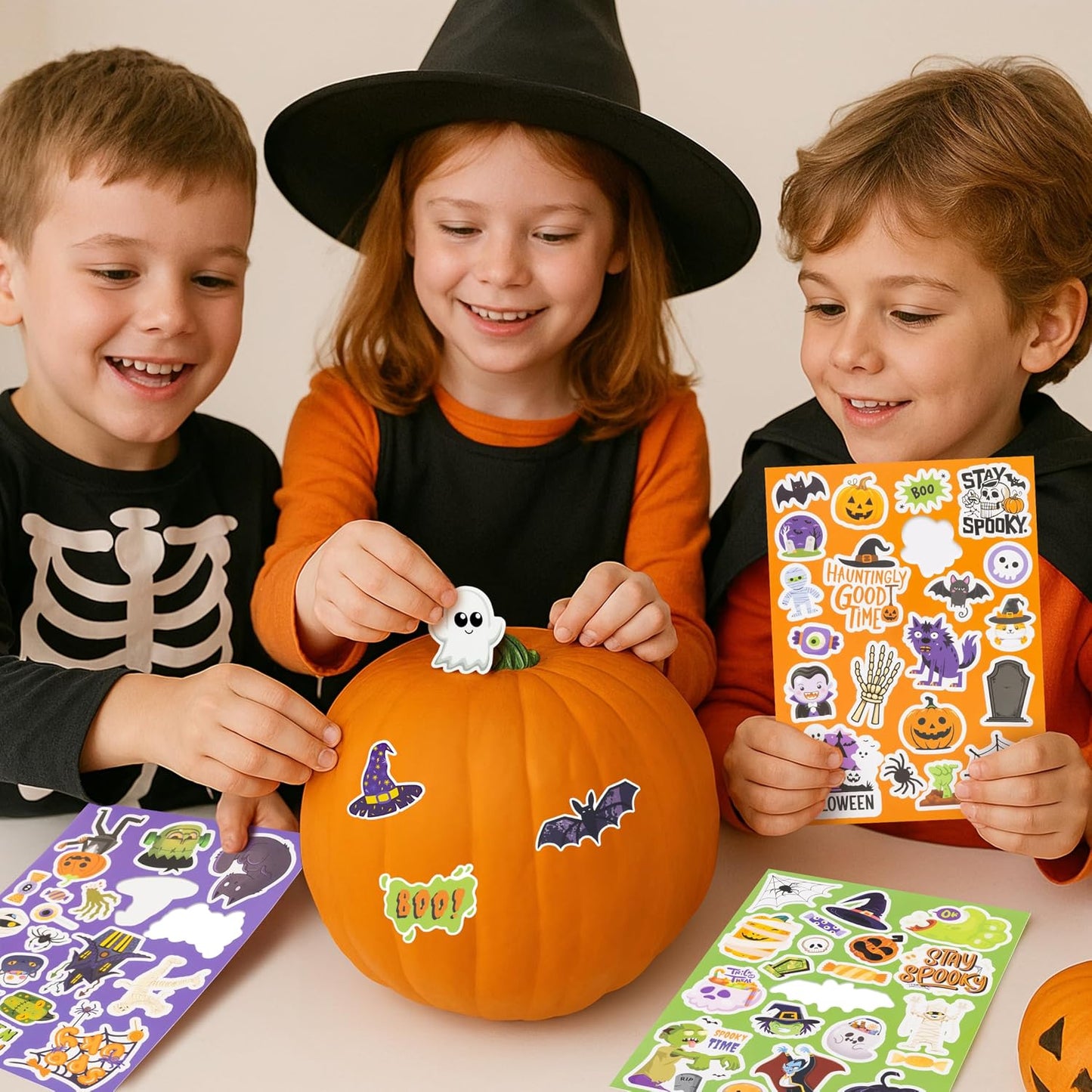 Fun Halloween Stickers for Kids - Large Set of 200 Spooky Stickers