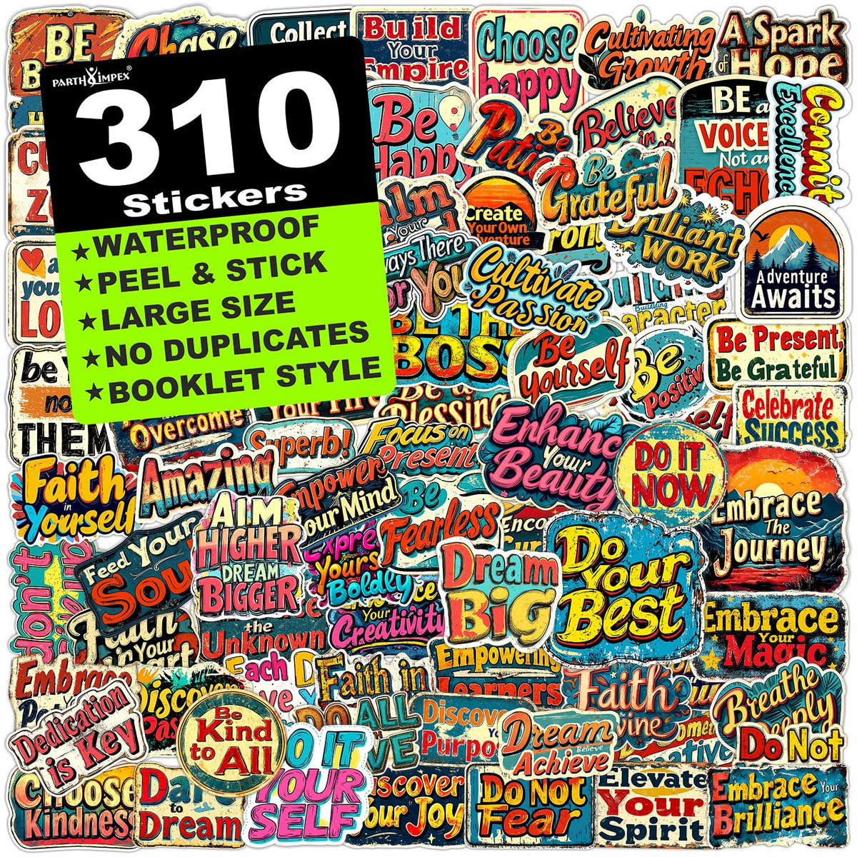 PARTH IMPEX 310 PCS Motivational Quote Stickers, Inspirational Decals