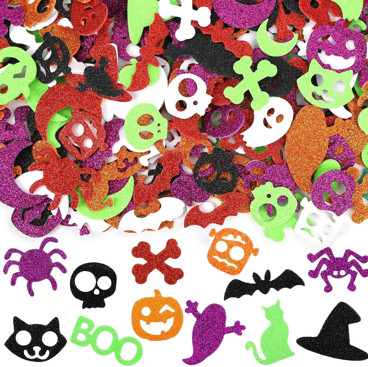 JULBEAR 300Pcs Fall Leaf Foam Stickers for Kids Autumn Thanksgiving Crafts