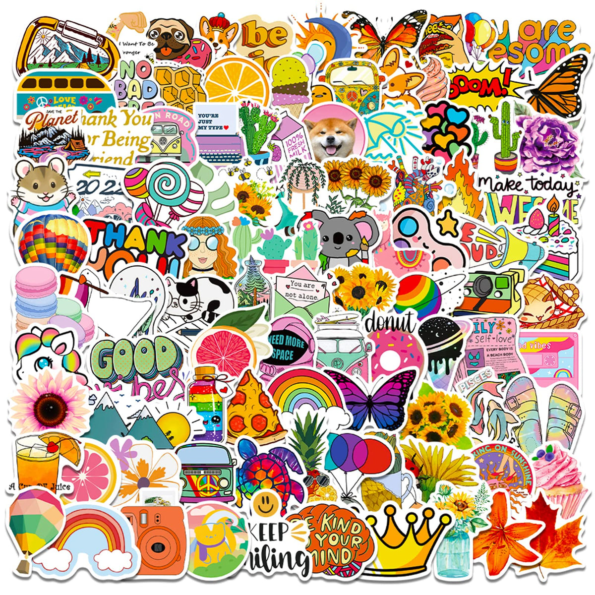 Halloween Stickers, 100Pcs Halloween Pumpkin Theme Stickers Bulk, Vinyl Waterproof Halloween Holiday Party Sticker, Halloween Holiday Gifts for Kids Teens Adults