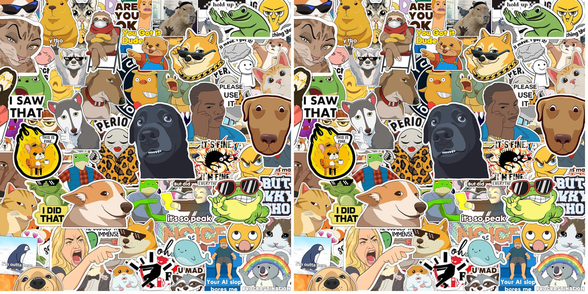306pcs Funny Meme Vinyl Stickers Pack, Large Bulk Sticker for Laptop, Phone, Water Bottles, Computer Cars... Vine Sticker Decal DIY Décor for Bumper Accesory