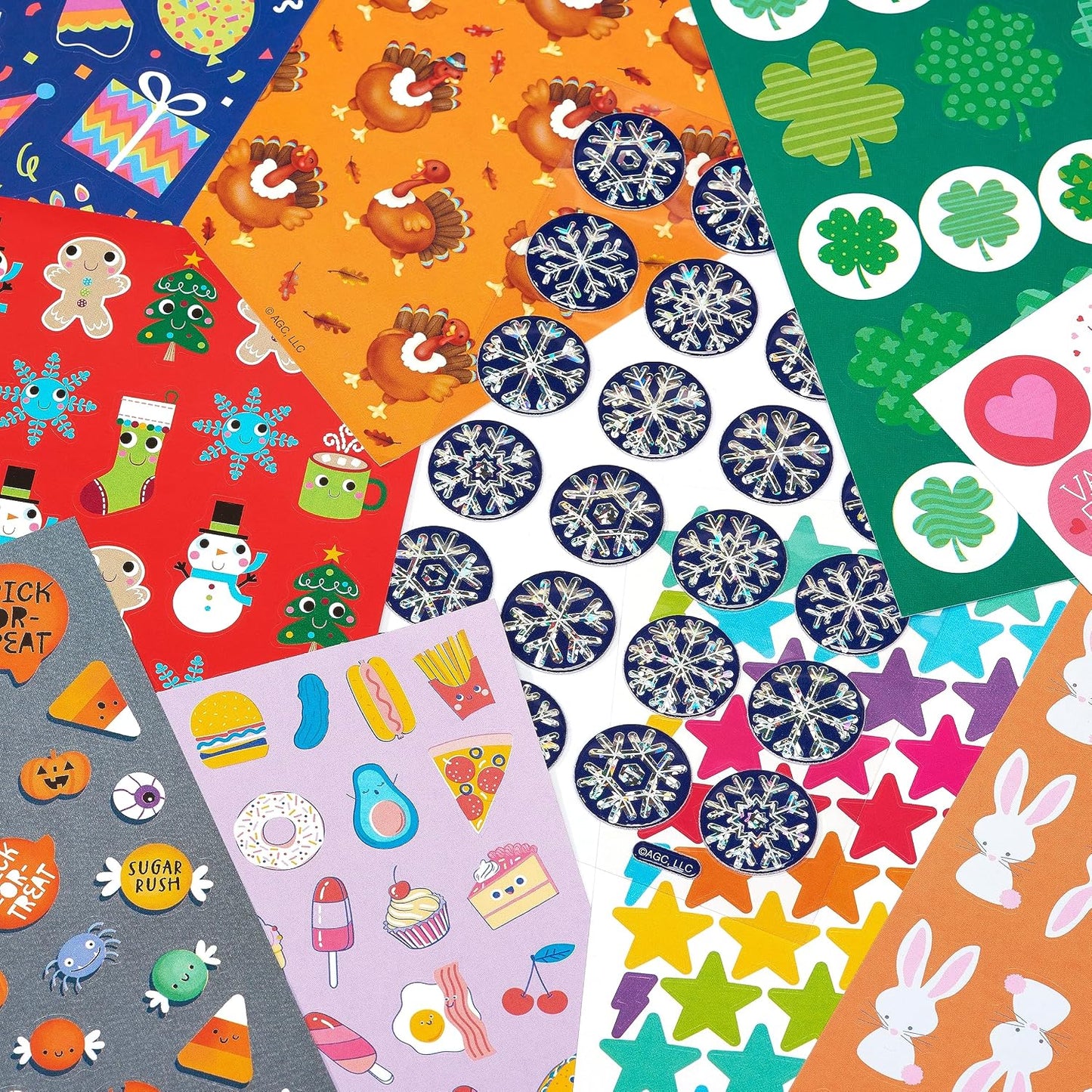 American Greetings 570-Count Assorted Holiday Stickers for Birthday, Valentines Day, St. Patrick's Day, Easter, Halloween, Thanksgiving, Christmas and more